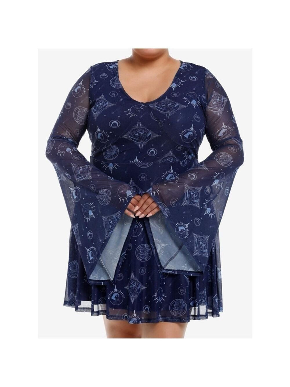 Studio Ghibli® Howl's Moving Castle Celestial Icons Bell Sleeve Dress Plus Sz 1